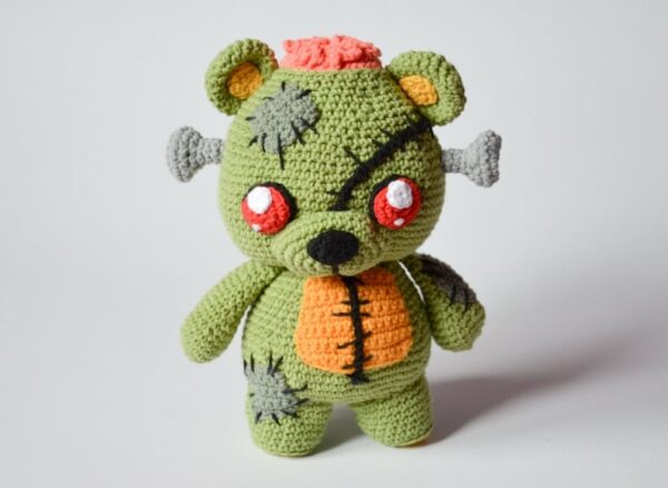 Halloween Frankie The Zombie Teddy Bear Crochet Pattern