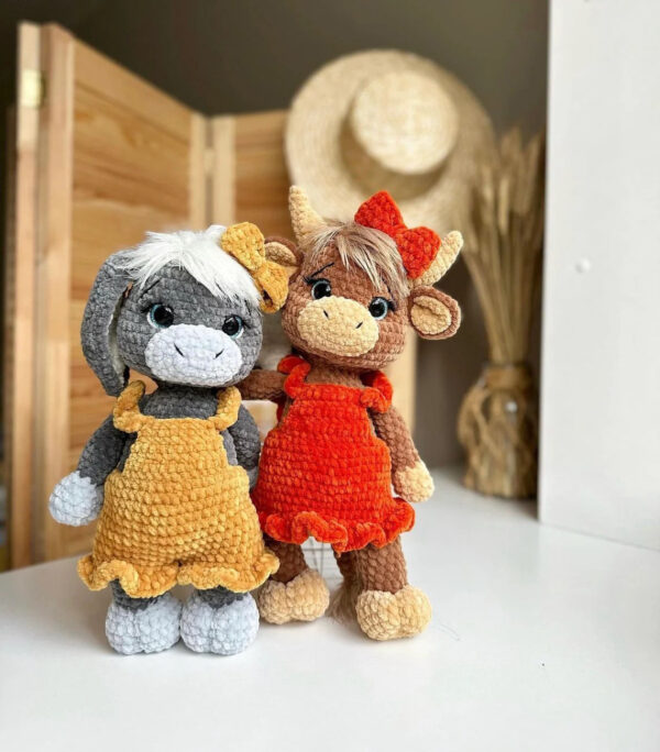 Crochet Farm Animal Patterns Donkey, Lamb  Cow Amigurumi Plushies - Image 2