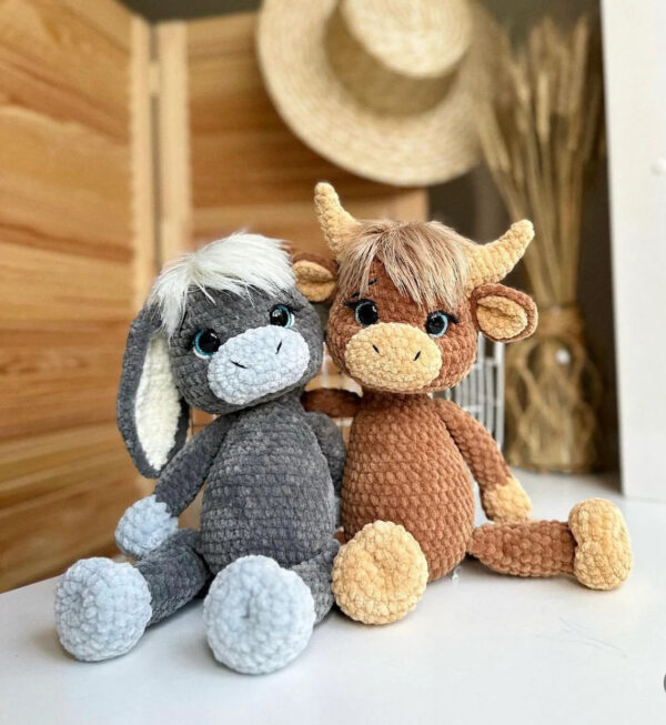 Crochet Farm Animal Patterns Donkey, Lamb  Cow Amigurumi Plushies - Image 4