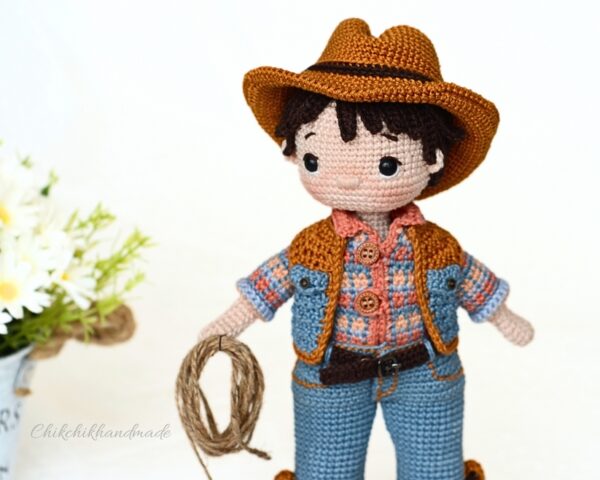 Crochet Doll Pattern FRANKLIN the Cowboy Amigurumi Doll Pattern Cowboy PDF in English - Image 3
