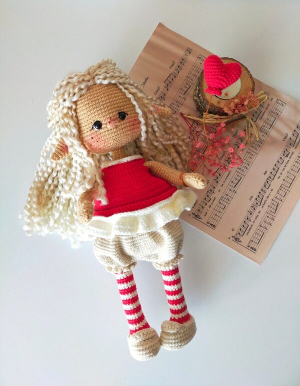 Amigurumi Cute Elf Doll pattern for Valentine's Day, Crochet English PDF - Image 3